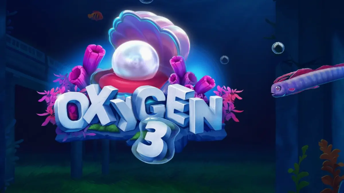 Tampilan layar permainan slot Oxygen 3 dengan tema bawah laut apokaliptik dan simbol-simbol kartun